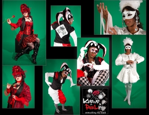 for a theatrical production titled, "Krewe of Reality." Shows: Costume Design and Creation, Logo Design and Graphic Design.